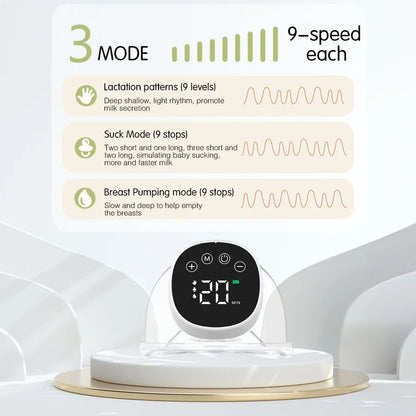 2pcs Wearable Breast Pum Hands Free Electric Breast Pump Silent Invisible Breast Pump 3 Modes 9 Levels of Suction 180ML Capacity