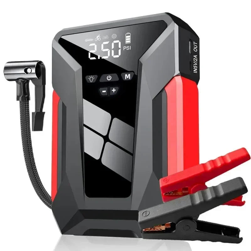 28000mAh Car Jump Starter Air Pump Multi-Function4In1 Air Compressor Power Bank Car Battery Starter Starting Auto Tyre Inflator