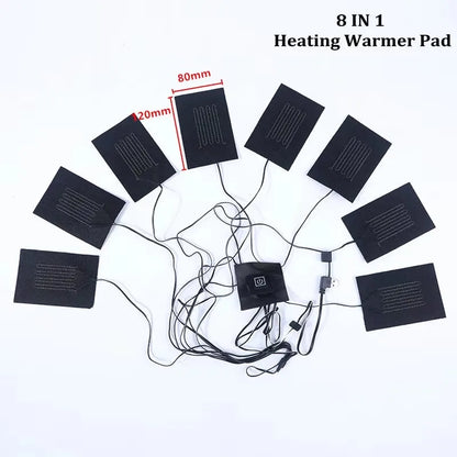 USB Clothes Heater Pad With 3 Gear Adjustable Temperature Electric Heating Sheet Heating Warmer Pad For Vest Jacket