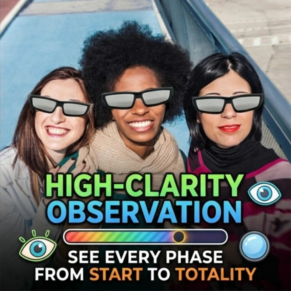 Solar Eclipse Glasses Plastic Frame Certified Safe Solar Viewer Shade For Direct Sun Observation Total Eclipse Eyewear