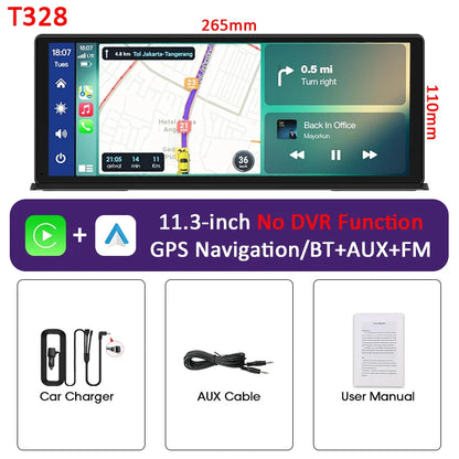 Portable Wireless CarPlay & Android Auto Screen – Size & DVR Options
