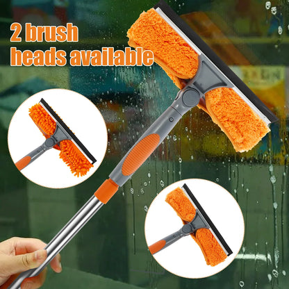 Extendable Window Cleaning Kit – 2-in-1 Glass Squeegee & Microfiber
