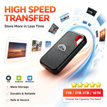 64TB large capacity mobile solid-state drive 1TB high-speed portable SSD USB3.1 plug and play suitable for laptops/MAC/PC