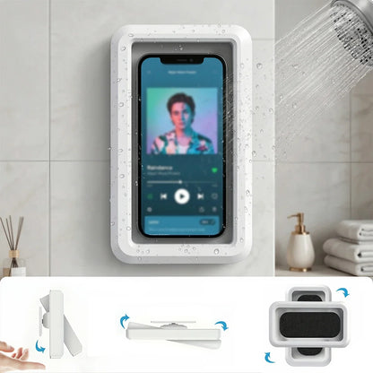 Waterproof Shower Phone Holder Rotation Angle Adjustable Telescoping Wall Mount Phone Holder for Bathroom Kitchen Bracket Stand