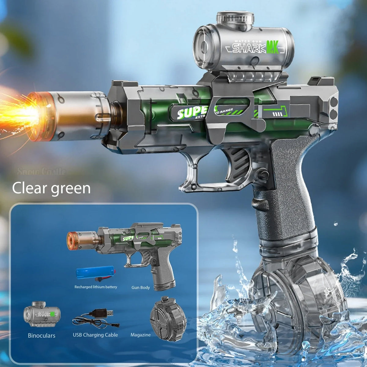 Children Simulated Firing Electric Water Gun Toy Gatling Automatic Continuous Shooting Water Pistol Summer Outdoor Toys for Kids