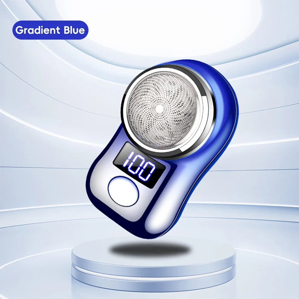 Men Shaving Tool Usb Rechargeable Portable Electric Shaver with Led Battery Display for Men Waterproof Mini Travel Rotary Razor