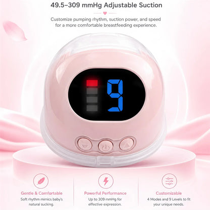 Adjustable Suction Wearable Electric Breast Pump Hands‑Free In‑Bra Design Quiet Portable Breast Milk Pump for Daily Breastfeedin