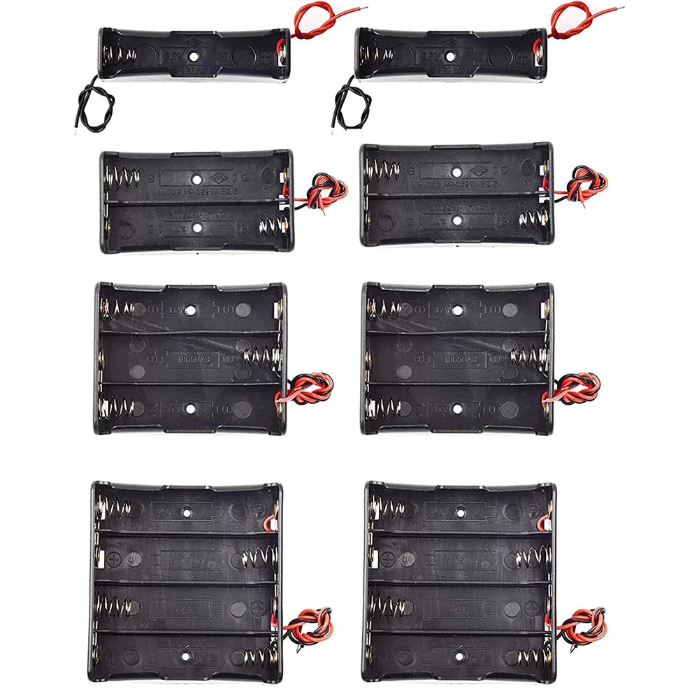3pcs 18650 Battery Holder with Wire 3.7V,7.4V, 11.1V, 14.8V 18650 Battery Holder Box for Battery storage charging