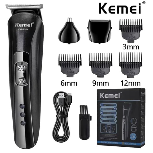 Kemei Electric Rechargeable Nose Professional Shaving Machine KM-1506 3 in 1 Electric Shaver USB Charging Hair trimmer