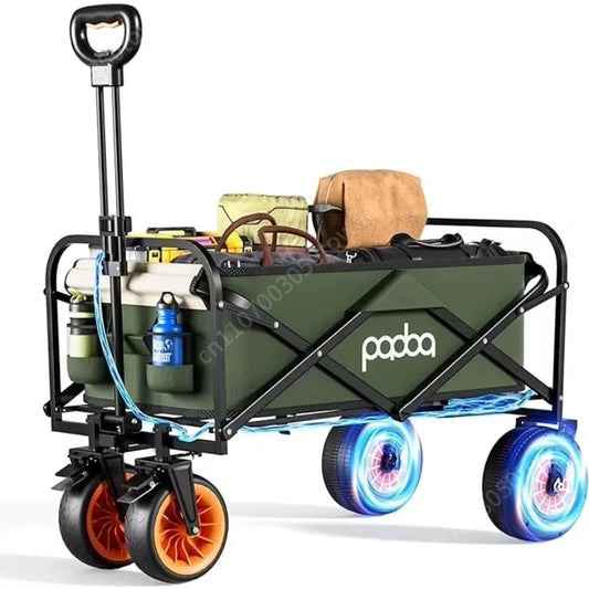 100L Electric Powered Camping Wagon, 150kg Heavy-Duty Foldable Utility