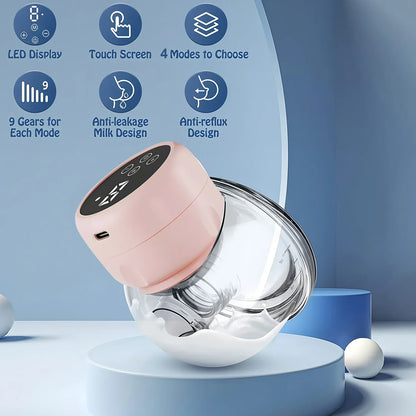 Smart Wearable Breast Pump - Household Electric Comfort Milk Collector with LED Display for Nursing Moms Electric Breast Pump