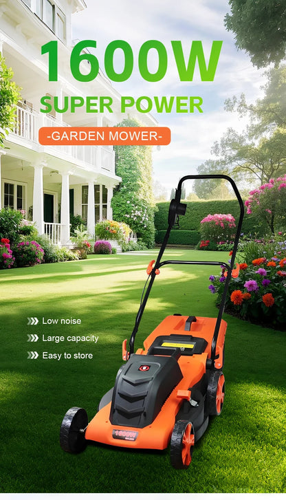 1200W/1600W Hand Push Weeder Lawn Mower Household Electric Weeder Handheld Multifunction Lithium Trimmer Hedge Lawn Trimmer