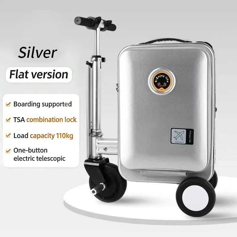 Electric Luggage with Smart Reverse and Forward Function for Walking, Riding, Traveling Trolley Case with Electric Driving