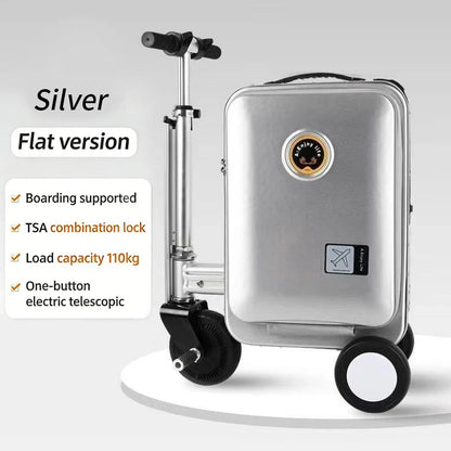 Electric Luggage with Smart Reverse and Forward Function for Walking, Riding, Traveling Trolley Case with Electric Driving