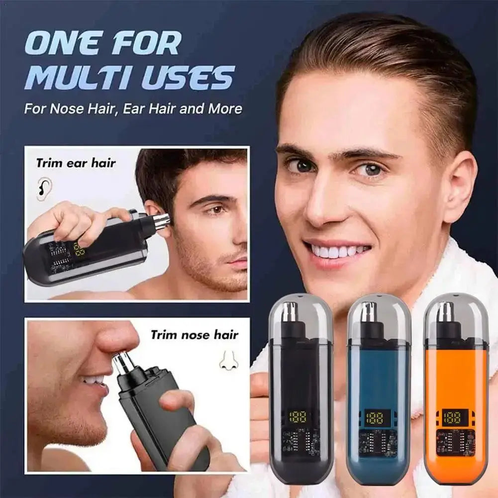 Portable Electric Nose Hair Ear Trimmer Cut Nose Hair Without Harming Nasal Cavity Digital Display Nose Hair Trimmer