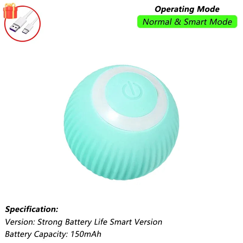 iLMH Cat Interactive Ball Toy Automatic Rolling Ball Faux Tail Rechargeable Smart Pet Electric Toy Pet Training Imitate Mouse
