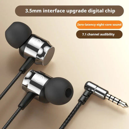 Metal Design Type C&3.5mm Wired Gamer Earphones 9D Stereo Sound Headsets Magnetic In-Ear Headphones For Samsung Handfree HD Call