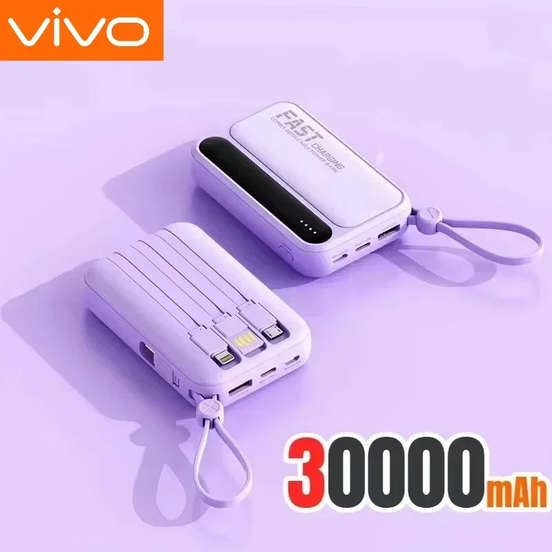 VIVO 500000mAh Power Bank Built in 4 Lines Large Capacity Super Fast Charging Portable External Battery for All Phones 2026 NEW