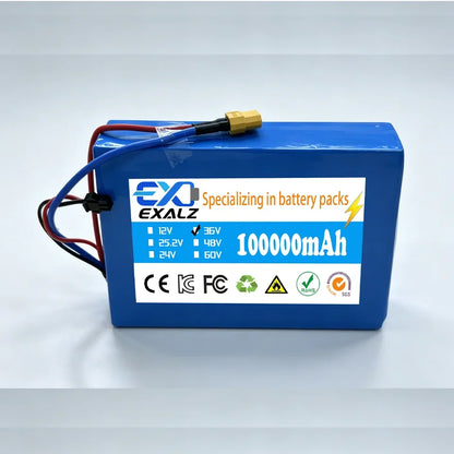 36V Hoverboard Scooter Battery 10S2P 100Ah 18650 Rechargeable Lithium Pack for Skateboard Ultra Thin BMS XT60 Plug
