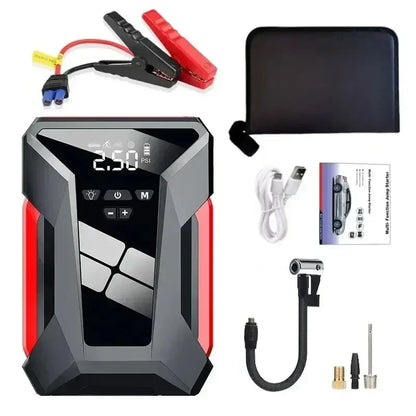 28000mAh Car Jump Starter Air Pump Multi-Function4In1 Air Compressor Power Bank Car Battery Starter Starting Auto Tyre Inflator