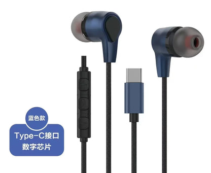 Type C  Headset Stereo Music Earbud Wired Headphones With Mic For Samsung Galaxy S23 S22 S21 Ultra S20 Note 10 for huawei phone