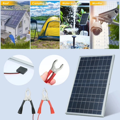 20W 12V Polycrystalline Solar Panel Kit Complete Portable Outdoor Rechargeable Solar Generator Cell Home Power System