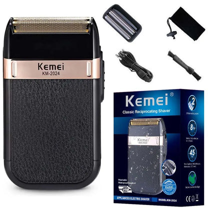 Kemei powerful rechargeable shaver for men foil electric shaver beard hair shaving head bald electric razor with extra mesh