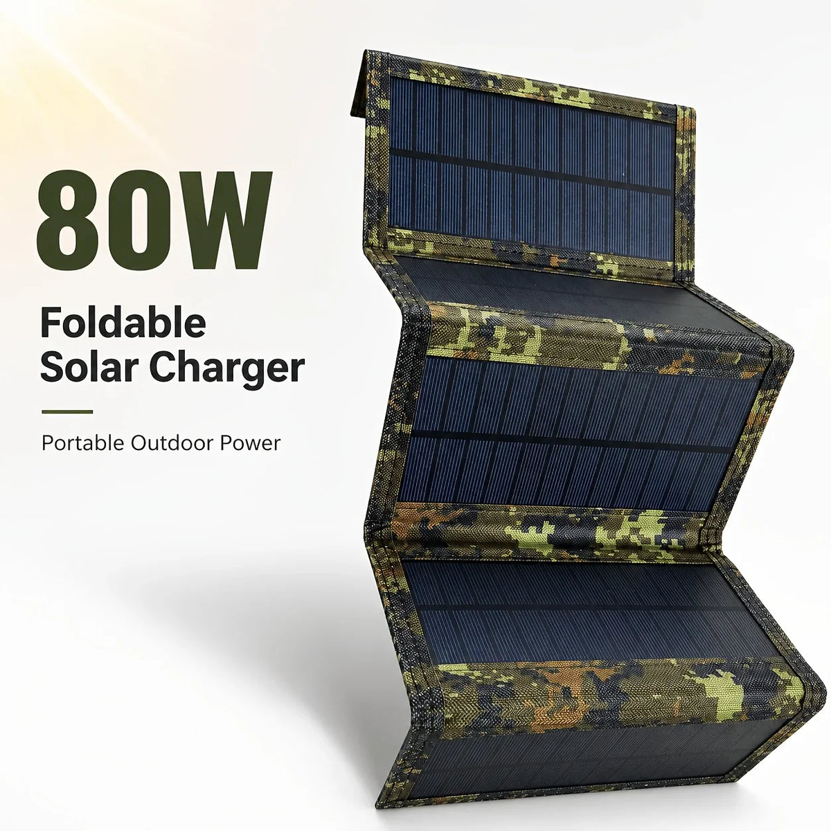 Folding Portable Solar Charging Panel; Outdoor Camping Charging Is No Trouble; The Pattern Is Super Cool