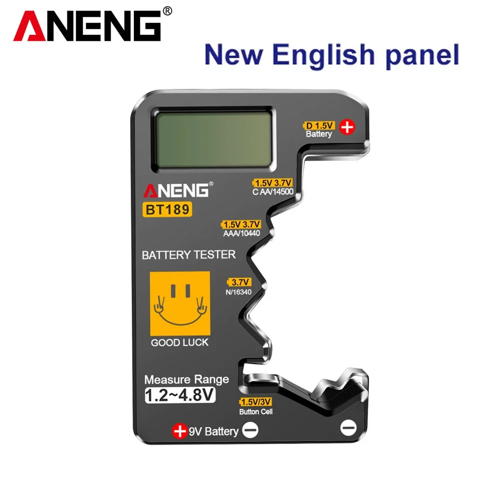Battery Tester ANENG BT189 Digital Universal Detector Capacity Tester Display Checkered Gauge Analyzer AAA AA Button Cell Tests