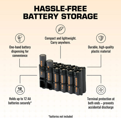 12 AA Pack Battery Caddy (Tuxedo Black)