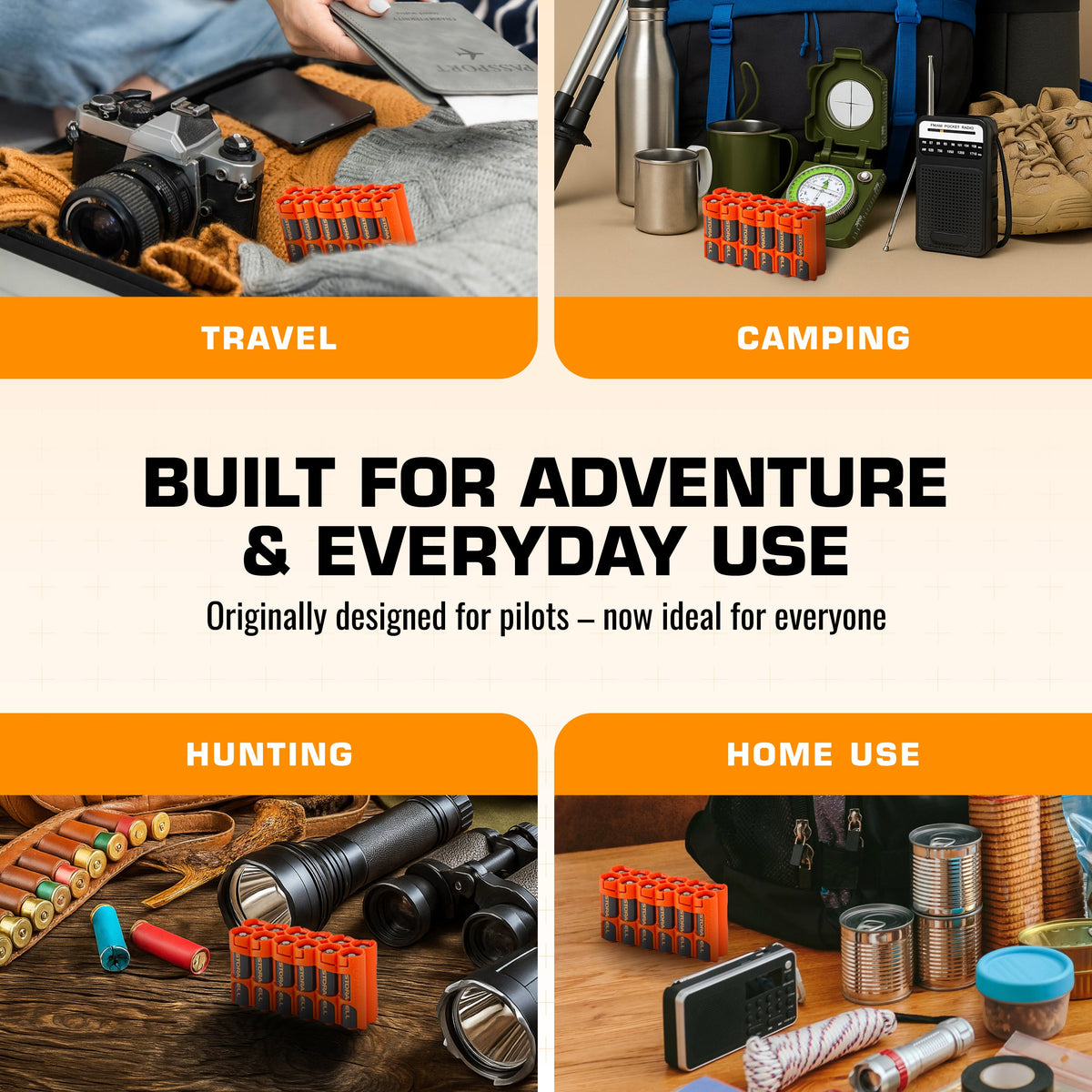 12 AA Pack Battery Caddy (Orange)