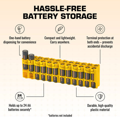 24 AA Pack Battery Caddy (Yellow)