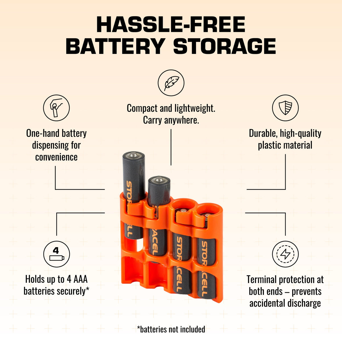 Slim Line AAA 4 Pack (Orange)