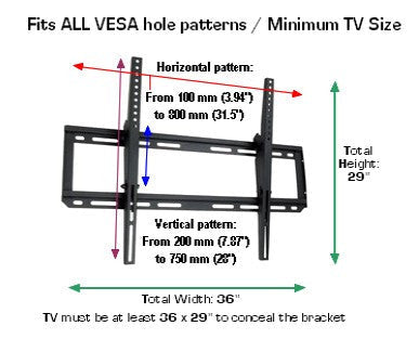 D9450 Heavy Duty Tiltable TV Wall Mount 42" - 65" TVs