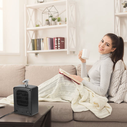 1000W Portable Electric Space Heater Personal Fan with Tip Over Overheat Protection Adjustable Temperature Timer Ceramic Heater for Bedroom Office Des