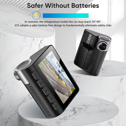 4K HD Dual Lens Dash Cam With Smartphone WiFi Connectivity And Built In GPS
