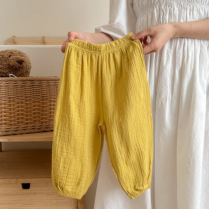 Thin Cotton Cloth Girls' Pajama Pants