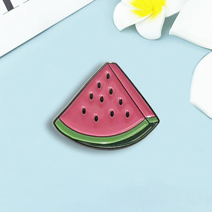 Cute Cartoon Watermelon Fruit Shaped Baked Finish Brooch