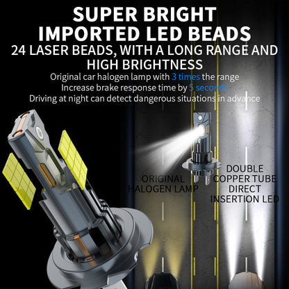 Cross Border Exclusive Supply Of Direct Plug In Laser Car Led Headlights H7H1H1 High Brightness Integrated Wireless Installation Car Headlights