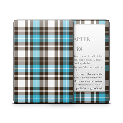Turquoise Plaid - Amazon Kindle Skin
