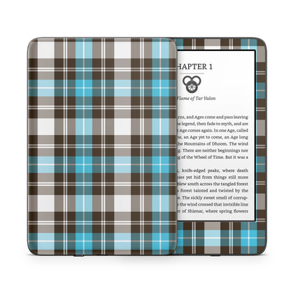 Turquoise Plaid - Amazon Kindle Skin