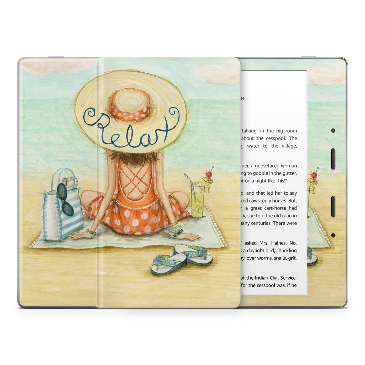 Relaxing on Beach - Amazon Kindle Skin
