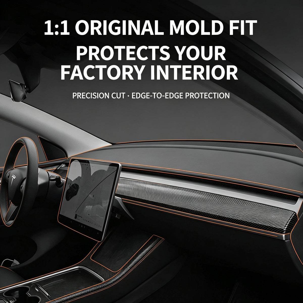 Applicable To Tesla ModelY3 Central Control Interior Trim Strip Instrument Panel Inner Door Trim Strip Refresh 3 Central Control Trim Strip