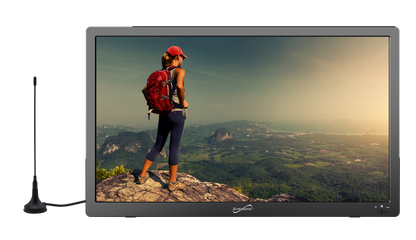 Supersonic Portable 16" 12 Volt Digital LED TV with USB, SD, and HDMI Input, Built-in Rechargeable Lithium Ion Battery and FM Radio (SC-2816)
