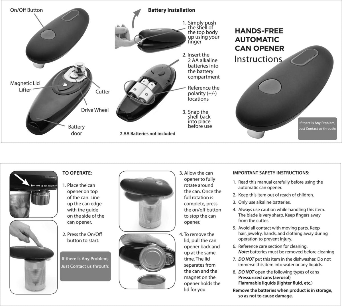 Electric One-Touch Can and Bottle Opener