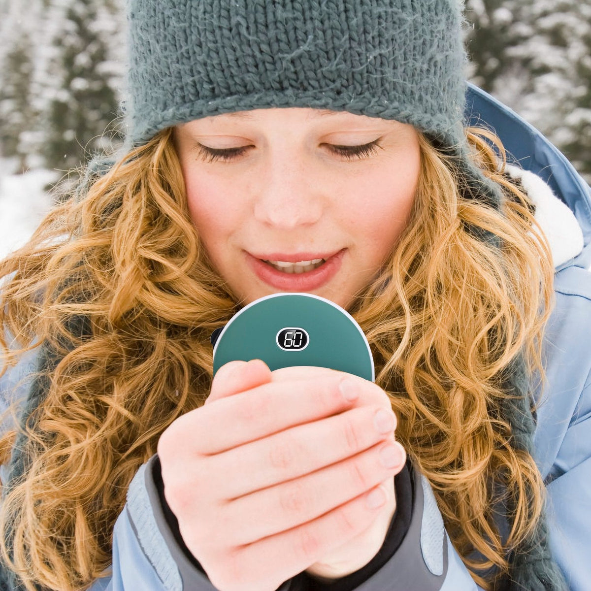 8000mAh 2 In 1 Electric Hand Warmer Rechargeable Hand Heater Portable Pocket Warmer with Power Bank 3 Heating Levels Digital Display Double-sided Heat