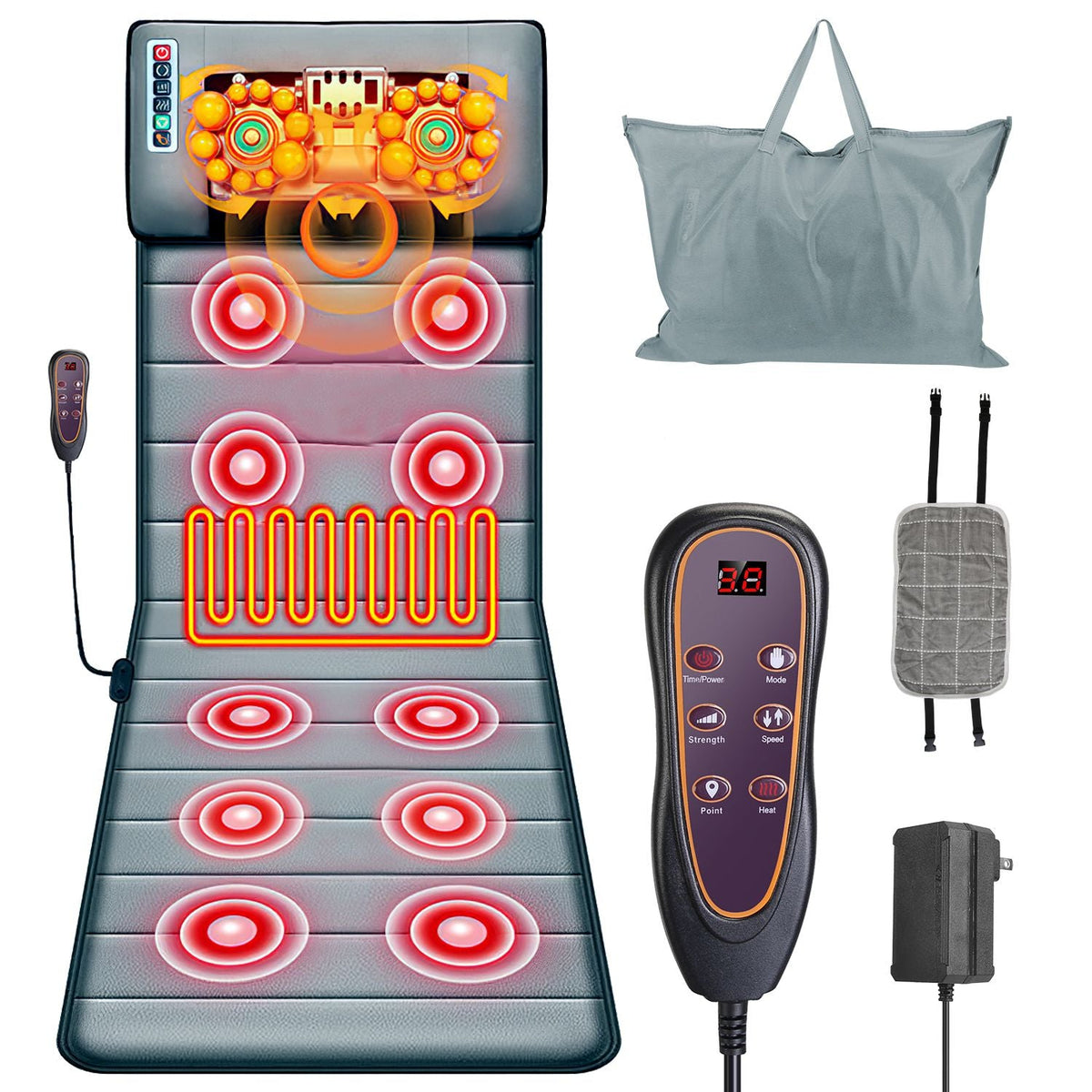 Full Body Electric Massage Mat with Heat & Vibration