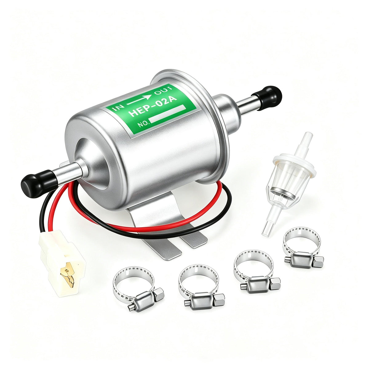 Universal 12V 24V Electric Fuel Pump HEP02A Inline Gasoline Transfer Pump Universal Replacement For Modified Cars Lawn Mower Boat RV