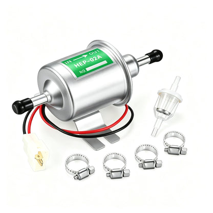 Universal 12V 24V Electric Fuel Pump HEP02A Inline Gasoline Transfer Pump Universal Replacement For Modified Cars Lawn Mower Boat RV