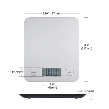 Mainstays Stainless Steel Digital Battery-Powered Kitchen Scale